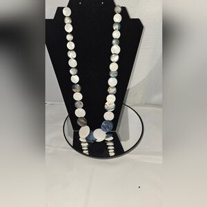 Elegant White and Blue Philippines Mother Of Pearl Necklace